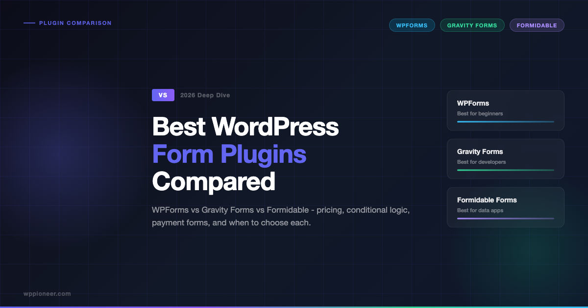 Best WordPress Form Plugins Compared: WPForms vs Gravity Forms vs Formidable Forms