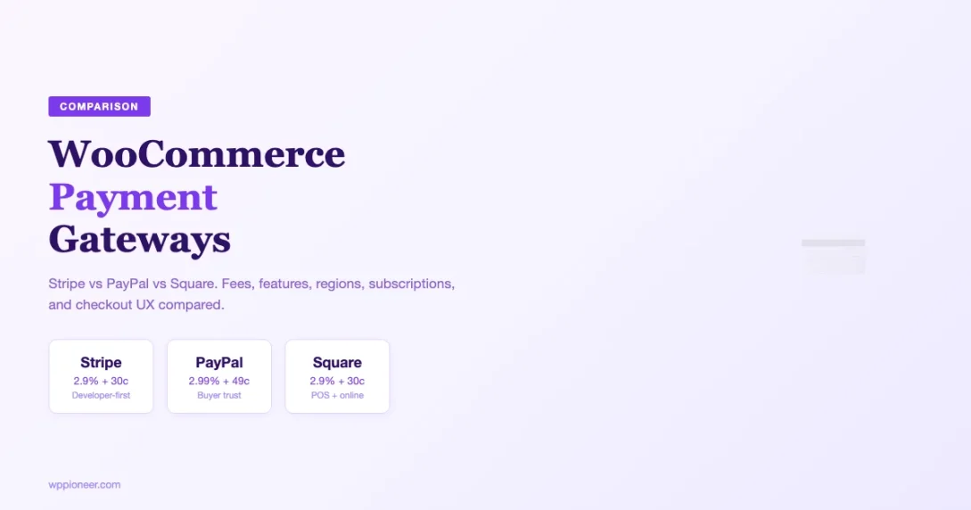 WooCommerce payment gateways compared: Stripe vs PayPal vs Square fees and features