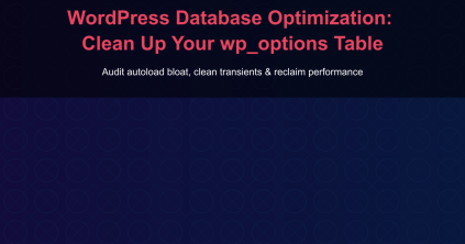 WordPress Database Optimization: Clean Up Your wp_options Table - Audit autoload bloat, clean transients & reclaim performance