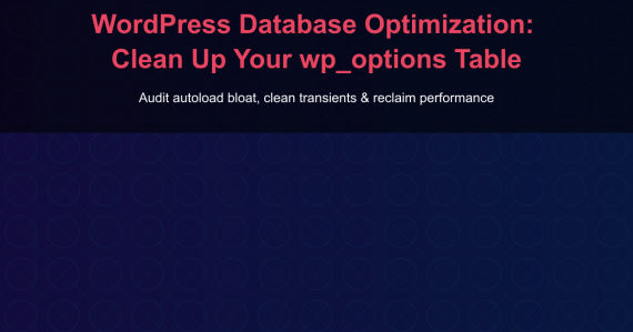 WordPress Database Optimization: Clean Up Your wp_options Table - Audit autoload bloat, clean transients & reclaim performance