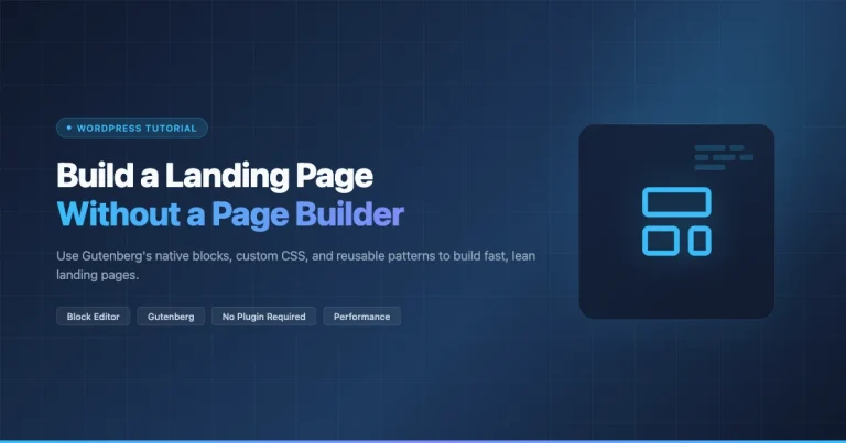 How to build a WordPress landing page without a page builder plugin - Gutenberg block editor layout template