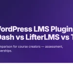 Banner comparing best WordPress LMS plugins LearnDash LifterLMS Tutor