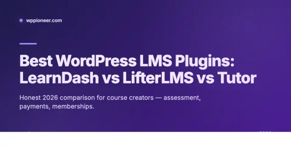 Banner comparing best WordPress LMS plugins LearnDash LifterLMS Tutor