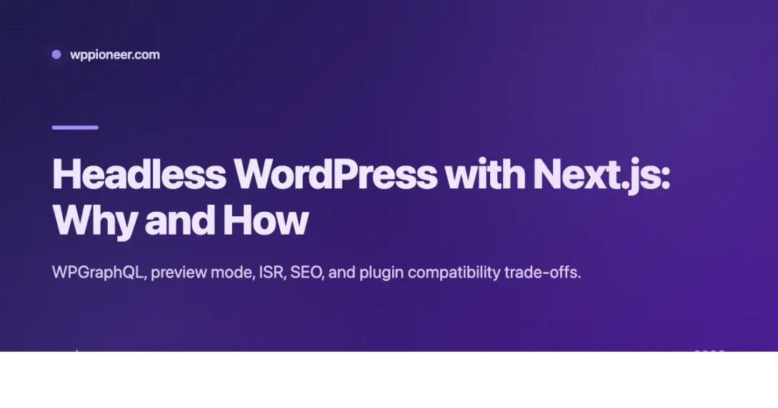 Banner for headless WordPress with Next.js tutorial