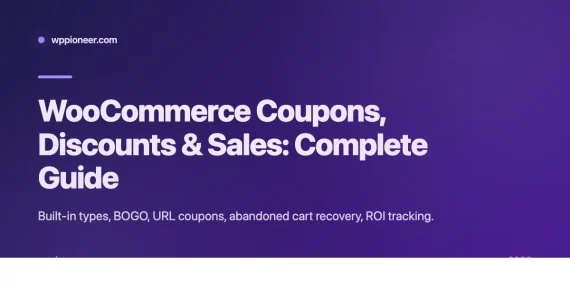 Banner for WooCommerce coupons discounts and sales setup guide