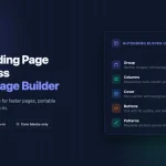 Gutenberg blocks used to build a WordPress landing page without a page builder plugin - showing Group, Columns, Cover, Buttons and Patterns blocks