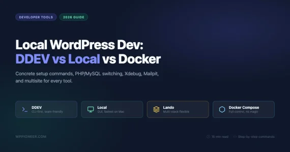 DDEV vs Local vs Docker Compose comparison for local WordPress development in 2026