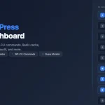 WordPress admin dashboard performance fixes showing speed gauge and WP-CLI terminal commands