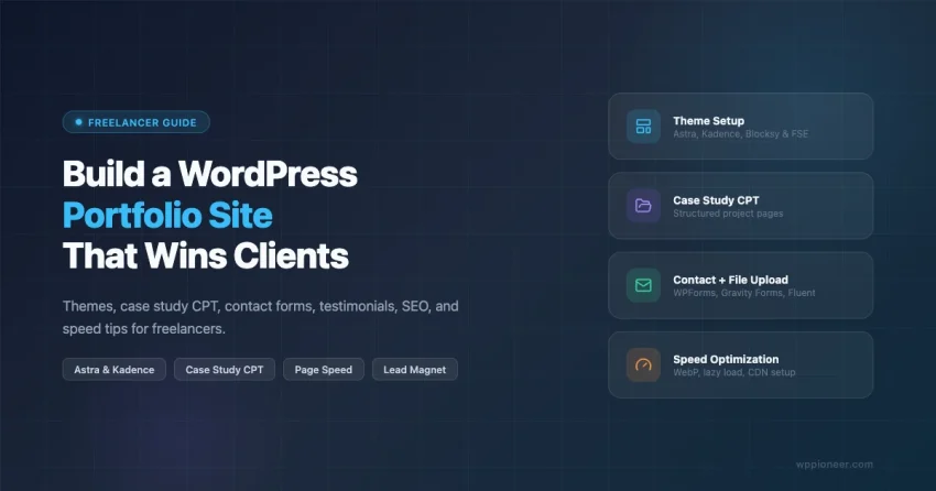 How to create a WordPress portfolio site that wins clients - theme setup, case studies, contact form, and page speed tips