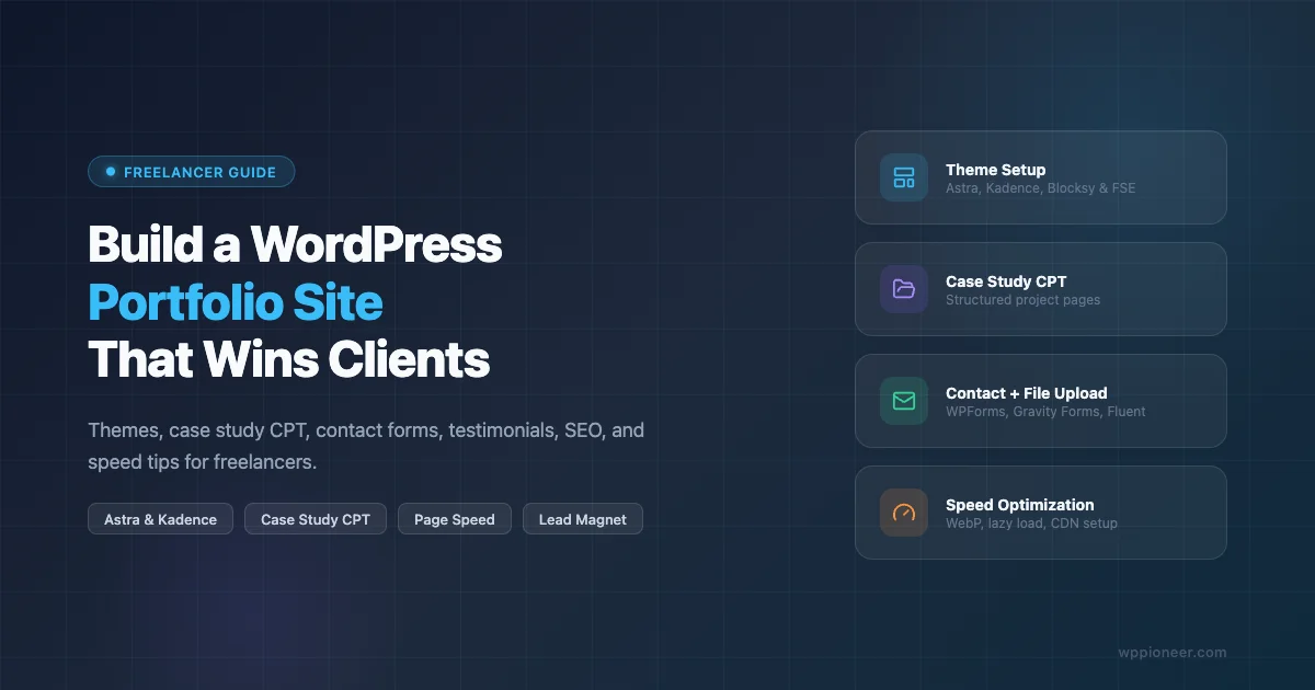 How to create a WordPress portfolio site that wins clients - theme setup, case studies, contact form, and page speed tips