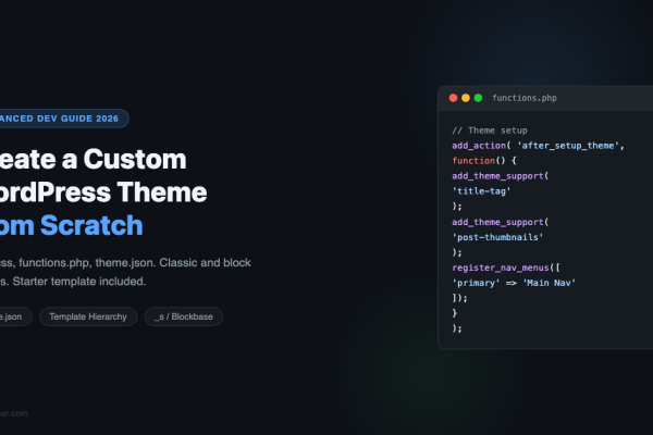 How to Create a Custom WordPress Theme From Scratch in 2026