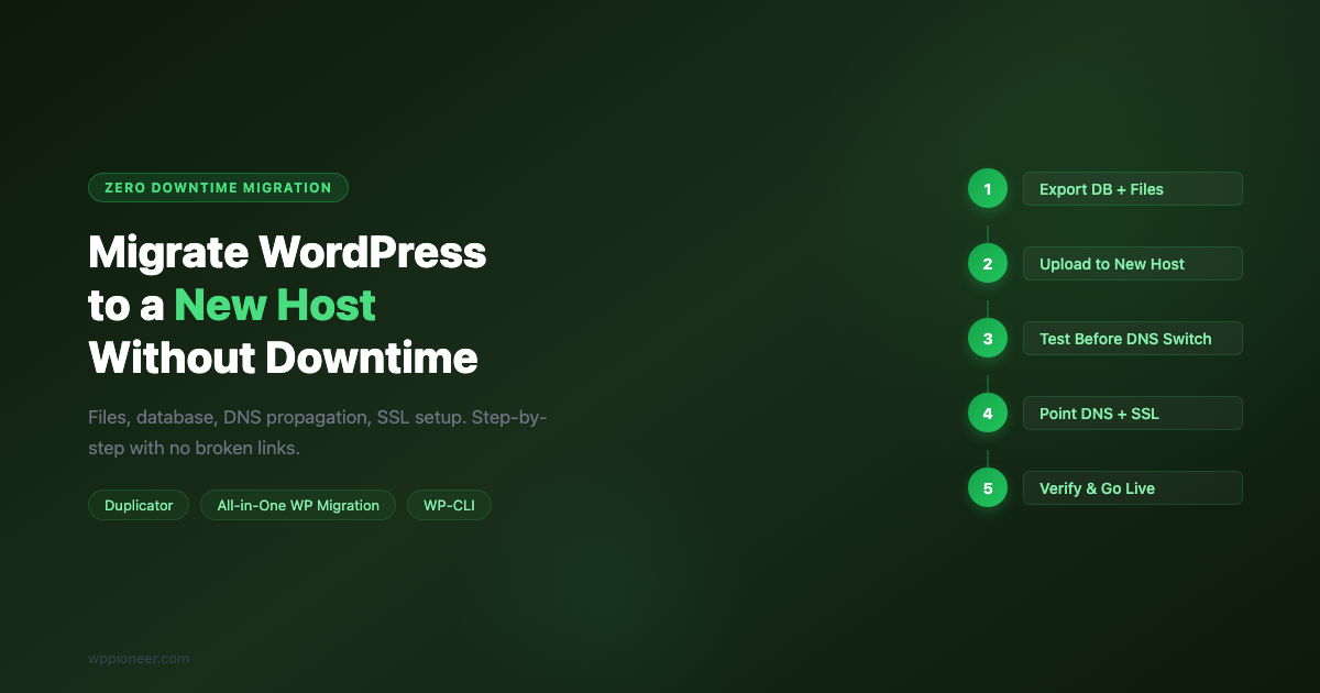 How to Migrate Your WordPress Site to a New Host Without Downtime