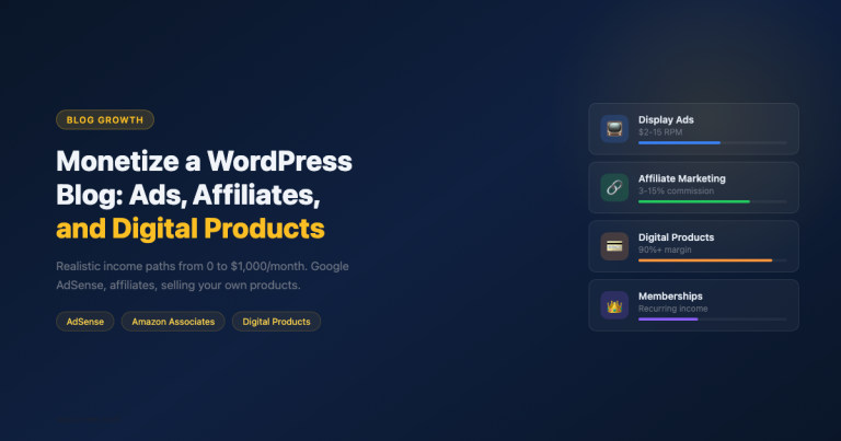How to Monetize a WordPress Blog: Ads, Affiliates, and Digital Products