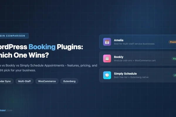 Comparison of WordPress booking plugins: Amelia, Bookly, and Simply Schedule Appointments