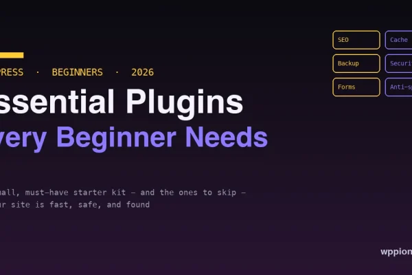 Essential WordPress plugins every beginner needs in 2026 - SEO, cache, backup, security, forms, anti-spam