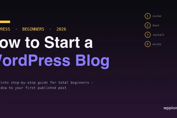 How to start a WordPress blog in 2026 - numbered steps from niche to hosting to first post, beginner guide